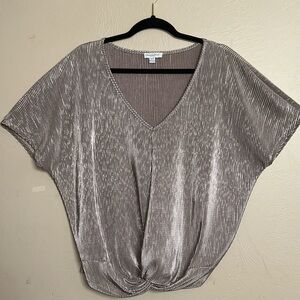 Carolina Belle Metallic Pleated Blouse. Size M.